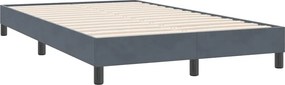 vidaXL Box Spring Κρεβάτι χωρίς στρώμα Σκούρο γκρι 120x220cm Βελούδινο