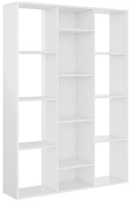 vidaXL Διαχωριστικό/Βιβλιοθήκη Γυαλ. Λευκό 100x24x140 εκ. Επεξ. Ξύλο