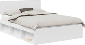 vidaXL Σκελετός Κρεβατιού Λευκό 150 x 200 cm Στερεά ξυλεία πεύκου