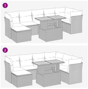 vidaXL Σαλόνι Κήπου 8 Τεμαχίων Μαύρο από Συνθετικό Ρατάν με Μαξιλάρια