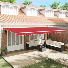 vidaXL Ανασυρόμενη Τέντα  Κόκκινη 600x300 εκ.