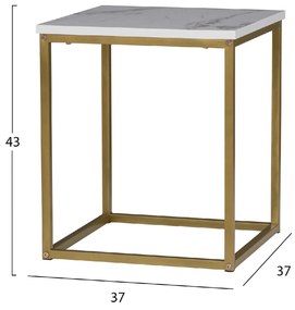 ΖΙΓΚΟΝ GRELAY 2 ΤΕΜ MDF ΟΨΗ ΜΑΡΜΑΡΟΥ &amp; ΜΕΤΑΛΛΟ HM8762.11 45Χ45Χ50εκ. &amp; 37Χ37Χ43 εκ.