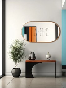 Διακοσμητικός καθρέφτης τοίχου MDF οβάλ 90x50 cm - Χρυσό 90 x 50