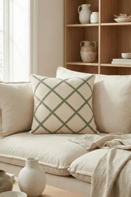 Stewehome Μαξιλαροθήκη με σχέδιο ρίγες και λεπτομέρεια 42x42 cm
