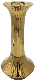 Βάζο Ρίγες 15-00-23706 15,5x32,6cm Gold Marhome Ceramic