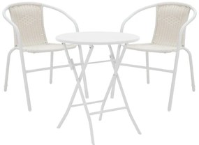 Intrahome Τραπεζαρία Albero-Obbi Intrahome 3τεμ μέταλλο σε λευκή απόχρωση Φ60x70εκ | SKU: INTRAPA-241111299