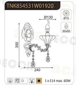 Απλίκα Τοίχου Aca Sarto TNK854531W Bronze