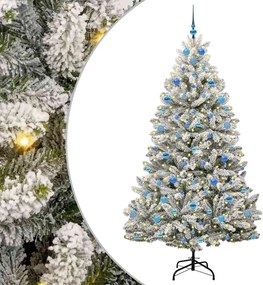 vidaXL Τεχνητό Χριστουγεννιάτικο Δέντρο Πράσινο και Λευκό 210 cm