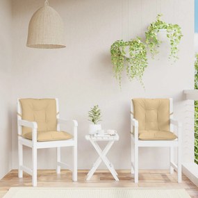 VidaXL Μαξιλάρια Καρέκλας με Πλάτη 2 τεμ. Μπεζ 100x50x7εκ. Ύφασμα