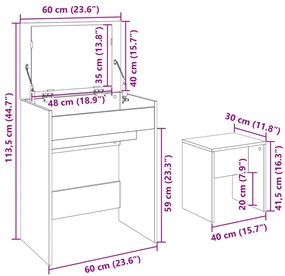 ΜΠΟΥΝΤΟΥΑΡ ΚΑΙ ΣΚΑΜΠΟ ΛΕΥΚΟ 60 X 40 X 113,5 ΕΚ. 848213