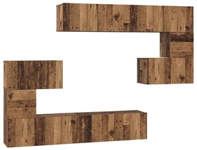 vidaXL Σετ επίπλου τηλεόρασης Άλλο 8 pcs Παλαιό ξύλο 80 x 30 x 30 εκ