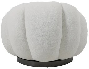 Πολυθρόνα περιστρεφόμενη Nester pakoworld μπουκλέ ύφασμα σε λευκό απόχρωση 98x97x69εκ