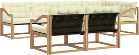 vidaXL Σειρά Καναπέ Εξωτερικού με μαξιλάρι 7 pcs Λευκό και Κρεμ