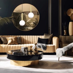 Κρεμαστό Φωτιστικό Play Χρυσό με Γυαλί Οπαλίνα