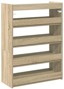 vidaXL Ράφι παπουτσιών  Sonoma Oak 60x25x81 cm Κατασκευασμένο ξύλο