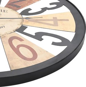 vidaXL Ρολόι Τοίχου Πολύχρωμο 60 εκ. Μεταλλικό