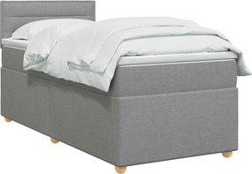 vidaXL Κρεβάτι box spring με στρώμα Ανοιχτό γκρι 80 x 200 cm Ύφασμα