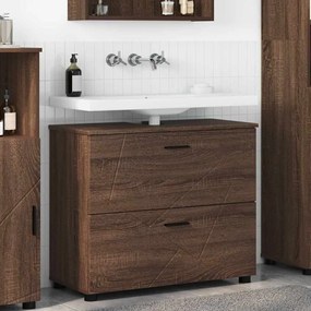 vidaXL Ντουλάπι Μπάνιου Καφέ δρυς 76,5 x 35 x 64 εκ Επεξεργασμένο ξύλο