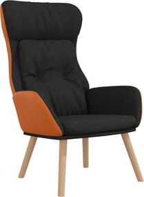 vidaXL Πολυθρόνα Relax Μαύρη από Ύφασμα και PVC