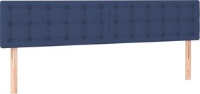 vidaXL Κρεβάτι Boxspring με Στρώμα Μπλε 200x200 εκ. Υφασμάτινο