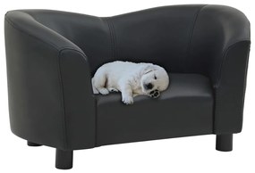 vidaXL Καναπές-Κρεβάτι Σκύλου Μαύρος 67x41x39 εκ. από Συνθετικό Δέρμα