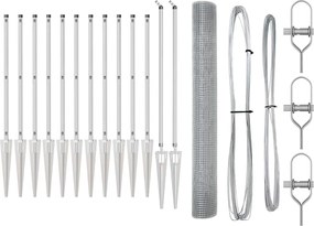 vidaXL Στύλος Περιφράξεων Ασημί 25 x 1,2 μ. (19 x 19 χιλ. δίκτυο)