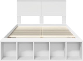 vidaXL Σκελετός Κρεβατιού Λευκό 135 x 190 cm Επεξεργασμένο ξύλο