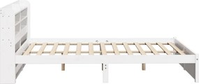 vidaXL Πλαίσιο Κρεβατιού Κεφαλάρι Λευκό 150x200εκ Μασίφ Πεύκο