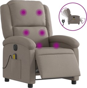 vidaXL Πολυθρόνα Μασάζ Ηλεκτρική Ανακλινόμενη Taupe Υφασμάτινη
