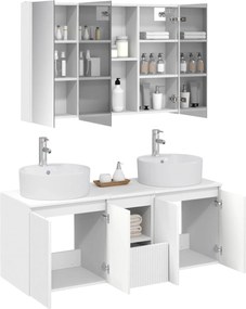 vidaXL Σετ Ντουλαπιών Μπάνιου 4 pcs Λευκό Επεξεργασμένο Ξύλο