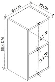 Κομοδίνο Vito Megapap χρώμα λευκό 34x30x66,4εκ.