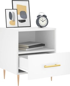 vidaXL Κομοδίνο Λευκό 40 x 35 x 47,5 εκ. από Επεξεργασμένο Ξύλο