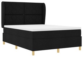 vidaXL Κρεβάτι με στρώμα Μαύρο 140x200 εκ. Υφάσματος