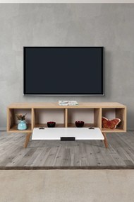 Έπιπλο Τηλεόρασης Sapphire Δρυς / Λευκό FULOOL 130x35x18