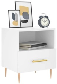 vidaXL Κομοδίνα 2 τεμ. Λευκά 40 x 35 x 47,5 εκ. από Επεξεργασμένο Ξύλο