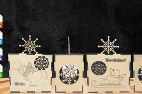 Σετ των 2 Intra απο ξύλο plywood 3mm-4mm πάχος – Winter Wonderland Tea Light - Κουτί δώρου Δίασταση 20x20 cm INTRAFABR-41230939