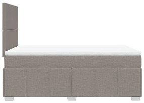 Κρεβάτι Boxspring με Στρώμα Taupe 120x200 εκ. Υφασμάτινο - Μπεζ-Γκρι