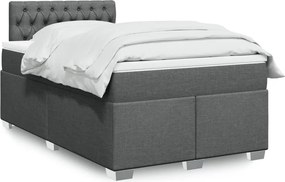 vidaXL Κρεβάτι Boxspring με Στρώμα Σκούρο Γκρι 120x190 εκ Υφασμάτινο