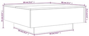 Τραπεζάκι Σαλονιού Sonoma Δρυς 80 x 80 x 31 εκ. από Επεξ. Ξύλο - Καφέ