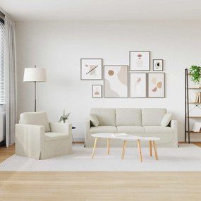 vidaXL Καναπές 2 pcs Κρεμ