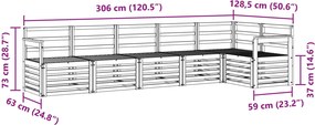vidaXL Σειρά Καναπέ Εξωτερικού 6 τμχ. 6-θέσια Λευκό
