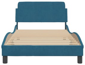 Πλαίσιο Κρεβατιού με Κεφαλάρι Μπλε 100x200 εκ. Βελούδινο - Μπλε