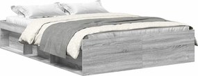 vidaXL Πλαίσιο Κρεβατιού Γκρι Sonoma 140 x 200 εκ.