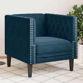 vidaXL Πολυθρόνα Chesterfield Μπλε Βελούδινη