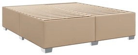 Κρεβάτι Boxspring με Στρώμα Καπουτσίνο 180x200 εκ. Συνθ. Δέρμα - Καφέ