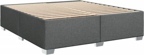 vidaXL Κρεβάτι Boxspring με Στρώμα Σκούρο Γκρι 200x200 εκ. Υφασμάτινο