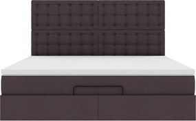 vidaXL Οθωμανικό κρεβάτι με στρώμα σκούρο καφέ 180x200cm ύφασμα