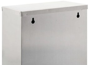 vidaXL Κάδος Ανακύκλωσης Ασημί 45 Λίτρα από Ανοξείδωτο Ατσάλι