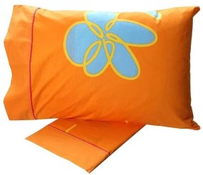 Σετ Σεντόνια Cotton Feelings εμπριμέ 129 Orange Μονό (160x260)