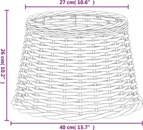 vidaXL Καπέλο Φωτιστικού Λευκό Ø40x26 εκ. από Wicker